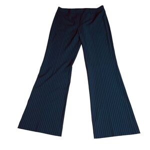 Tahari | Flared Black with White Pinstripe Trousers Women Size 12
